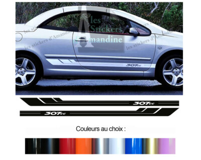 2 x SIDE BANDS FOR PEUGEOT 307CC 307CC STICKER STICKER BD541-11