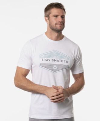 Travis Mathew White Pima Cotton Grand Rapids Short Sleeve T Shirt Mens Sz S NWT