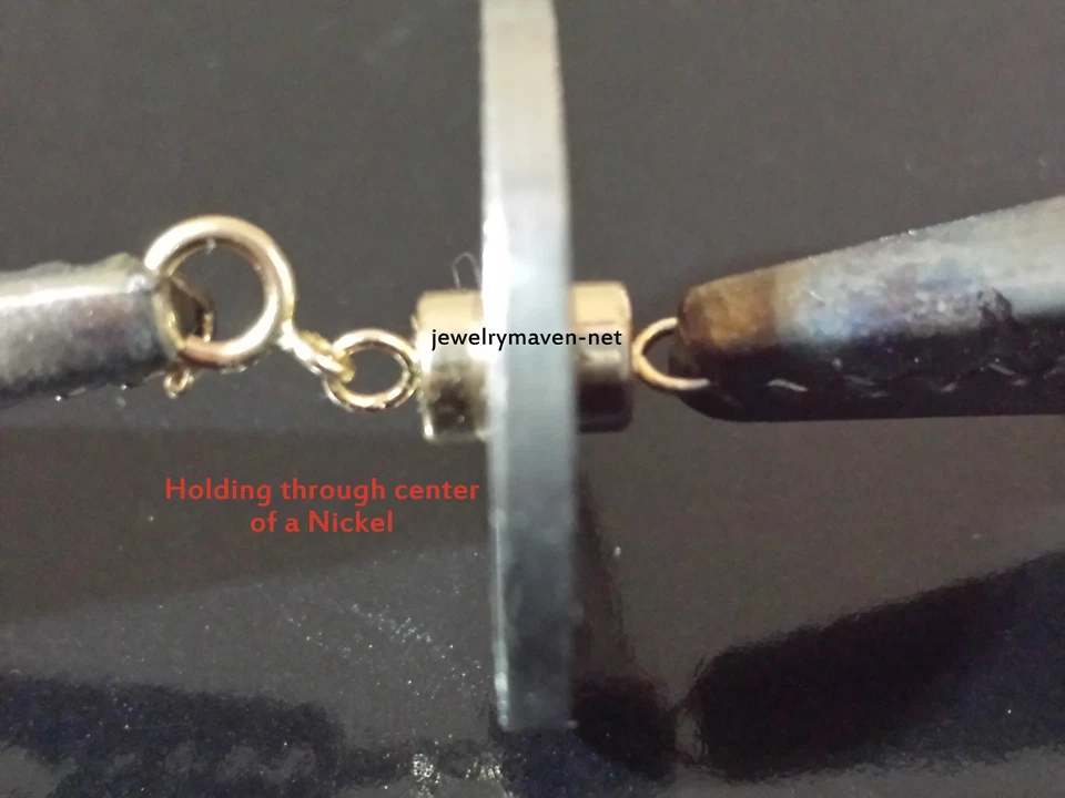 6mm SPRING RING 4.5mm 14k MAGNETIC CLASP Converter Extender Yellow SOLID Gold - Image 4 of 4