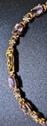 925 Thia Stamped: Amethyst-Diamond; Gold Over Sterling Silver 7.25 Inch Bracelet — photo 4