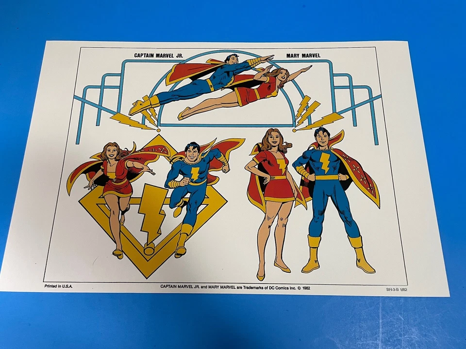PÓSTER PIN UP DC COMICS CAPITÁN MARVEL JR & MARY MARVEL SHAZAM NUEVO. Foto 2 de 4