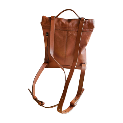 Lucky Brand Leather Backpack Lucky Brand LEATHER BACKPACK (Men/Women) COGNAC Gold Studded  main image 4
