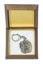 Yorkshire Terrier I - Portachiavi In Argento Con Cane In Una Scatola Regalo