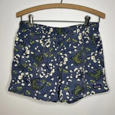 Patagonia Board Shorts Women Small Blue Swimwear Baggies Alligator Gator