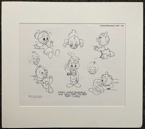 Disney 1971 Publikationen Modellbogen Junior Woodchucks Huey Dewey Louie mattiert - Bild 1 von 2