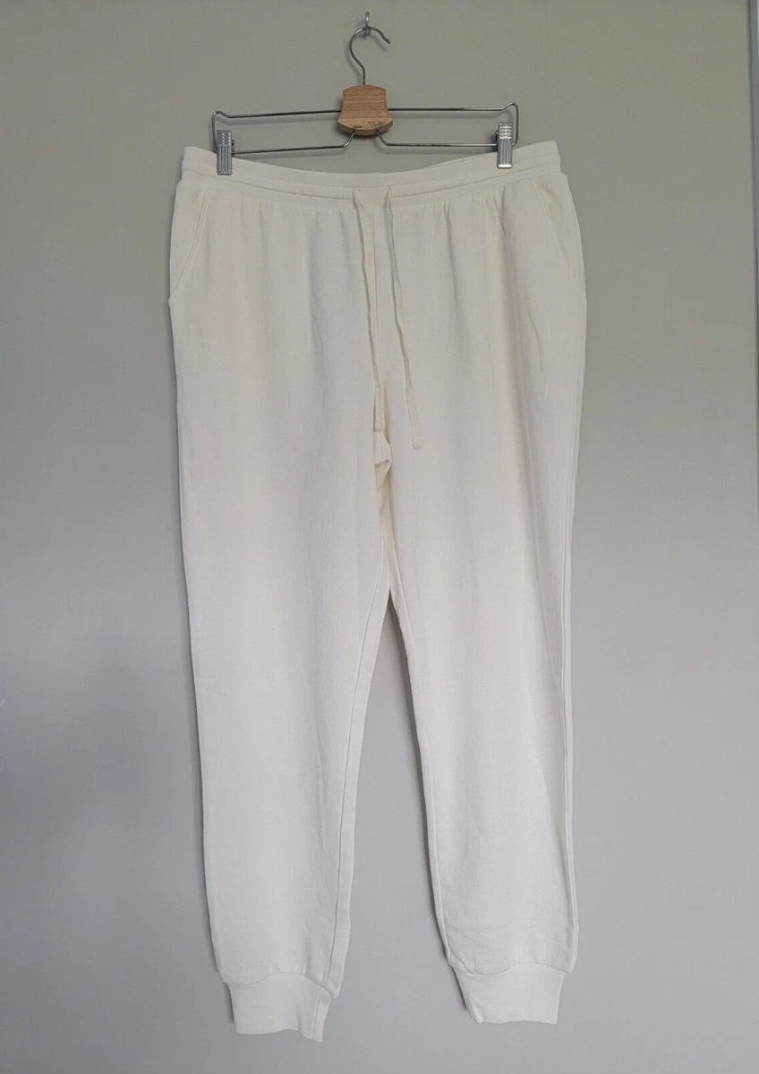 NWT J. CREW Womens sz L Jogger Ivory Sweatpants Pull On Drawstring