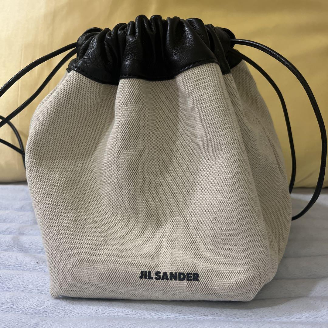 Jil Sander Drawstring Bag Reversible Shoulder Women Bag Original