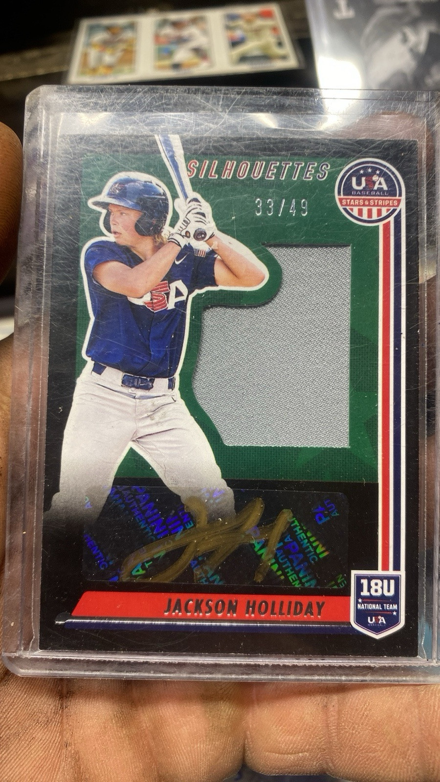 2022 Panini USA Baseball Stars & Stripes - Jackson Holiday /49 Patch Auto