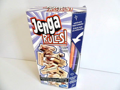 Hasbro Jenga Rules! Edition (2014)   NEW Sealed   Custom Rule Markers Included