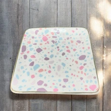 FINCHBERRY GAINESVILLE Ceramic Square Trinket Dish Plate Multicolored Spots Dish