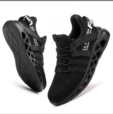 Furuian Steel Toe Work Shoes Safety Sneakers Slip Resistant Black Men 8.5 Women 