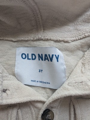 VEUC Old Navy Gap 3T Boys L/S Tops Grey Waffle, Cream 