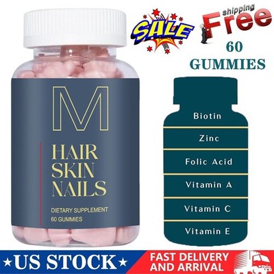 Hair Skin & Nails Gummies - Vegan Biotin Vitamins for Healthy Hair, Skin & Nails