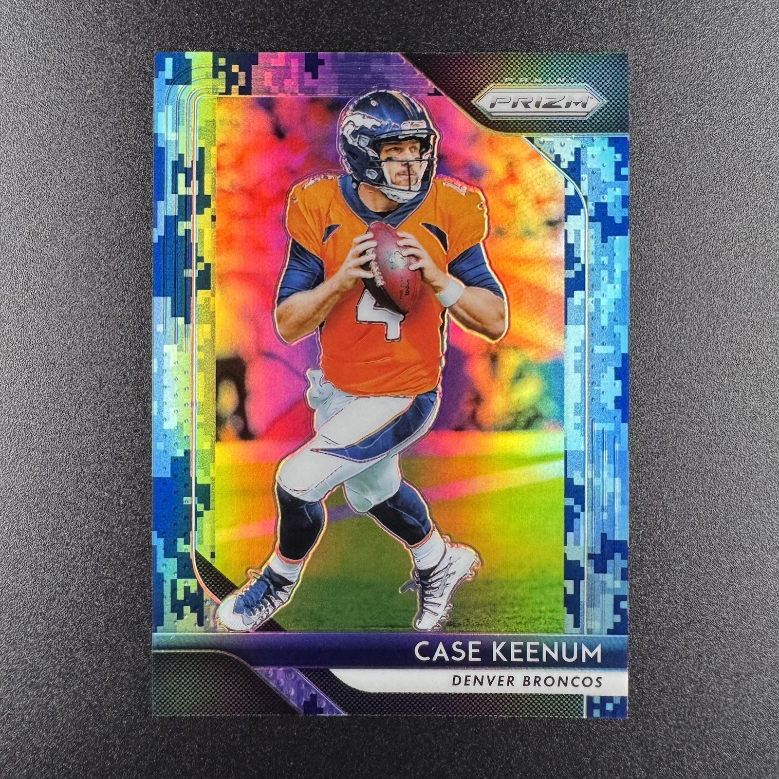 Case Keenum 2018 Panini Prizm #141 Blue Camo Prizm /25 Broncos Rare