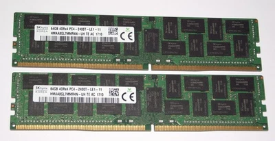 128gb kit (2 x 64gb) PC4-2400 ECC Reg Server RAM Hynix HMAA8GL7MMR4N - Image 1 of 2