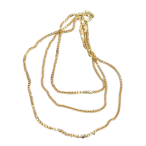 Box Halskette Vermeil über Sterling Silber Box | 16" lang | Gold | 1 Halskette | - Bild 3 von 10
