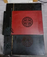 Assort. Lacquered Wooden  Photo Albums from Japan 13-1/2" x 9-3/4" x 1" 1063