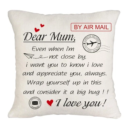 Dear Mum Cushion Cover Set 3 Inspirational Throw Pillow Cases – 45x45cm