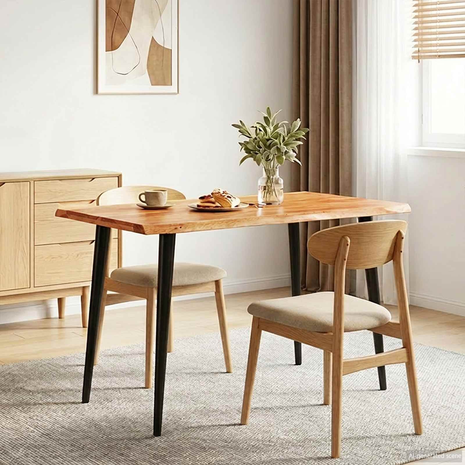 Tavoli da pranzo Marrone e Nero Legno di mango massello Tavolo Moderno vidaXL