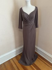 La Femme Cocoa Polyester Evening Dress Regular Size 8 Formal Gown
