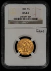 1907 G$5 Liberty Head Gold Half Eagle - NGC MS 63 - SKU-G6203