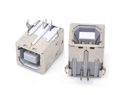 YXQ USB Type B Female Port 4-Pin 90 Degree B Solder Jack PCB Mount 5Pcs, 5Pcs 