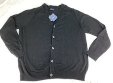 Croft and Barrow Mens Black Sweater Large NWT Button Front CWE250215/CB1