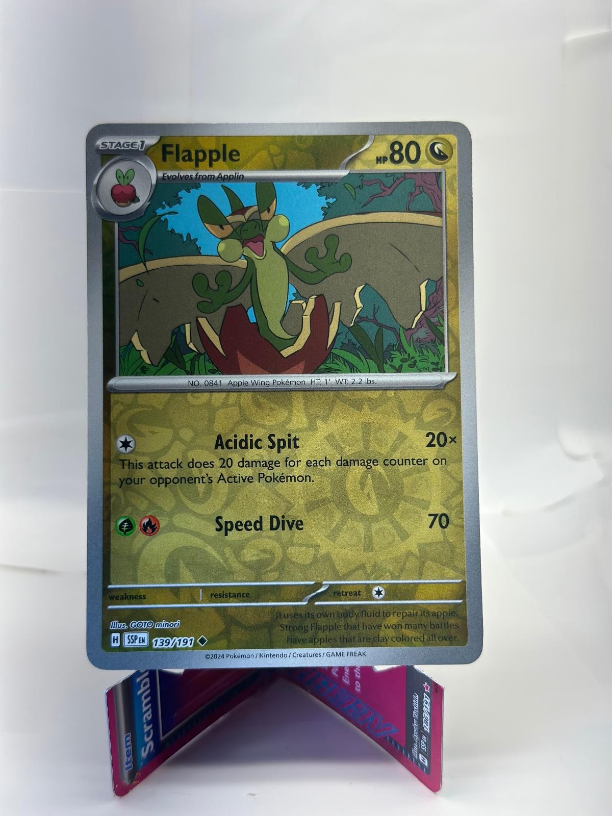 Flapple 139/191 Uncommon Surging Sparks Pokemon Reverse Holo Near Mint
