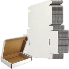 50 Pack White Corrugated Shipping Mailer Small Packaging Packing Boxes 6x4x1  