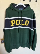 Polo Ralph Lauren Hoodie Sweater Colorblock Pullover Logo Size Large