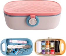 Sewing Kit, Portable Kit for Adults, Plastic Box Needle and Thread Accesories Su