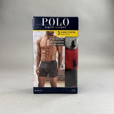 Polo Ralph Lauren Boxer Brief 3-Pack Men Size Medium Classic Fit Cotton Red New