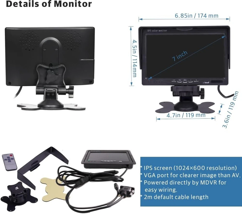 4CH GPS WiFi 1080P Mobile Truck DVR MDVR Video Recorder APP Remote View Camera - Image 3 of 4