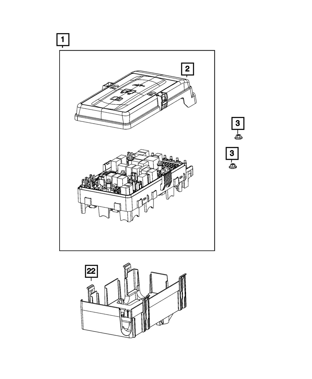 Genuine Mopar Pre Fuse Block Power Distribution Center 68481781AB