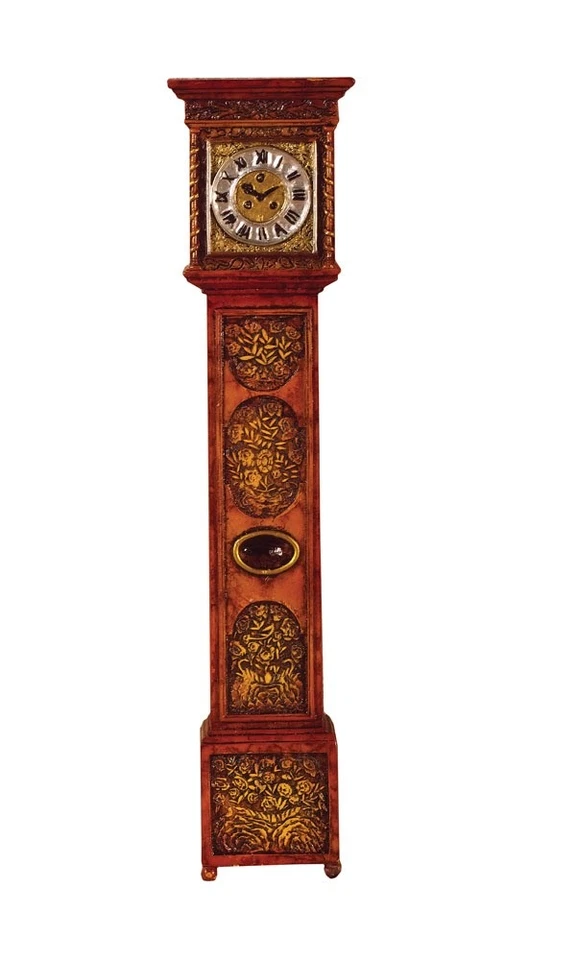 The Dolls House Emporium Non Working Ornately Carved Grandfather Clock, 1:12