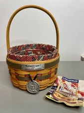 Longaberger '97 Inaugural Basket/Liner/Protector Red White Blue Patriotic Small