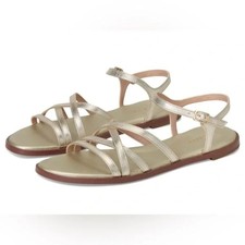 COLE HAAN FLYNN STRAPPY SANDALS IN SOFT GOLD 8
