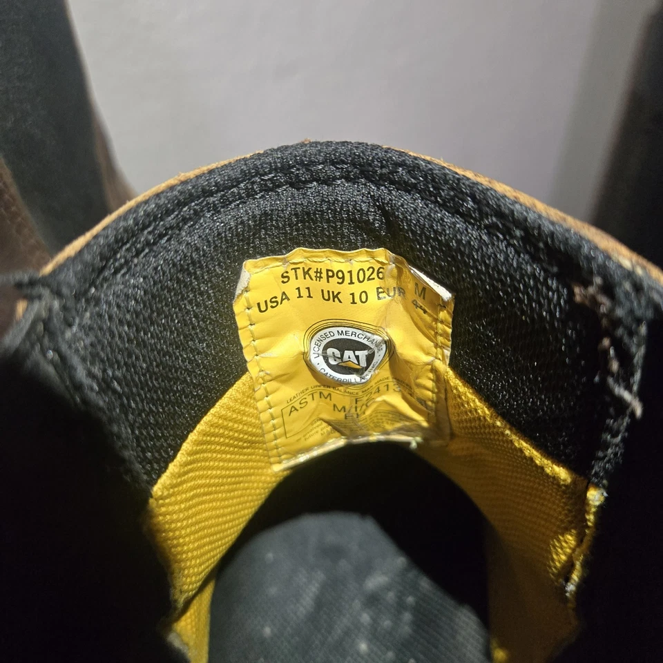 Botas de trabalho masculinas CAT Caterpillar P91026 distância entre eixos biqueira de aço argila tamanho 11 M - Imagem 4 de 4