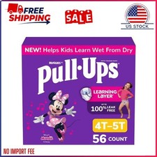 Huggies Pull-Ups Girls Potty Training Pants 4T-5T 38-50 lbs , 56 ea