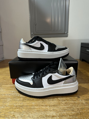 Womens Sizes Nike Air Jordan 1 Elevate Low SE Metallic Silver Toe DQ8561-001