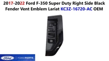 2017-2022 Ford F350SD Right Side Black Fender Vent Emblem Lariat KC3Z16720AC