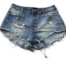 Distressed Denim Shorts