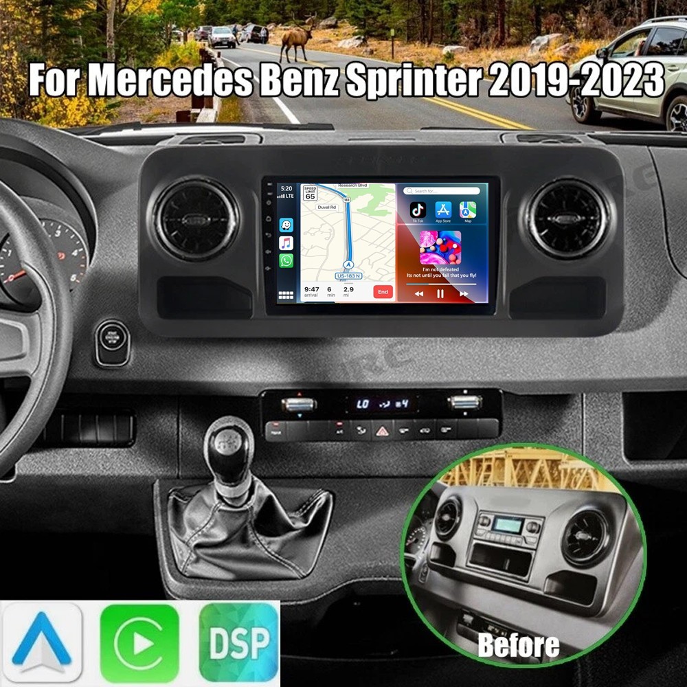 Android 14 CarPlay Stereo Radio For Mercedes-Benz Sprinter 2018-2023 GPS+ Player