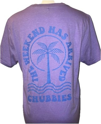 Chubbies T Shirt Weekend Has Arrived Purple The Relaxer Short Sleeve  Mens L