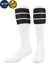 TCK Retro 3 Stripe Tube Socks Black, Large Large, Black