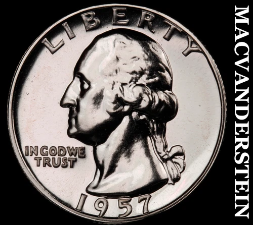 1957 Silver Washington Quarter - Choice Gem Proof  Lustrous  No Reserve  #G9423