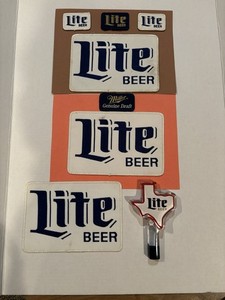 Miller  Beer Eight Piece Set. Includes ￼ Seven Piece Patch Set, With Tap Handle