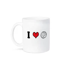 3dRose, I love volleyball, Mug