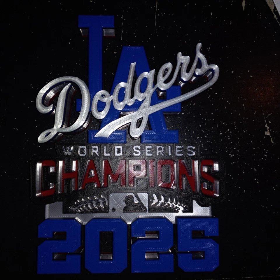 8 Inch LA DODGERS 3D 2025 WORLD SERIES CHAMPIONS PLAQUE STAND OR WALL SIGN - Image 2 of 4