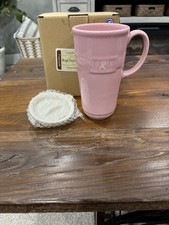 Longaberger Horizon Of Hope Pink Travel Mug With Lid